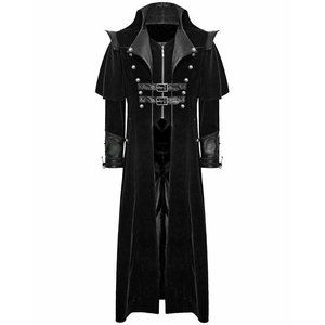 Gothic Steampunk Military Black Jacket Men’s Punk Highwayman Regency Long Coat